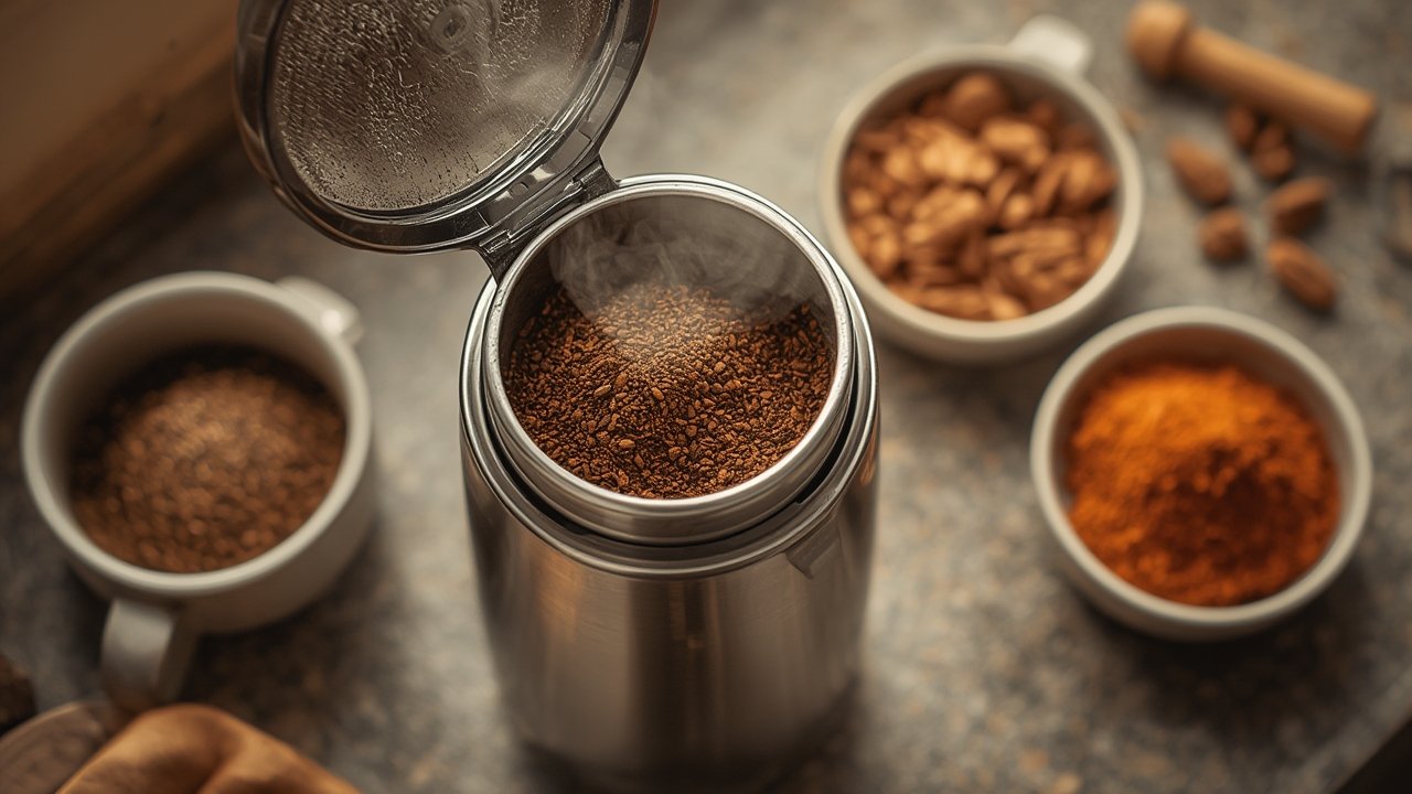 electric grinder in action