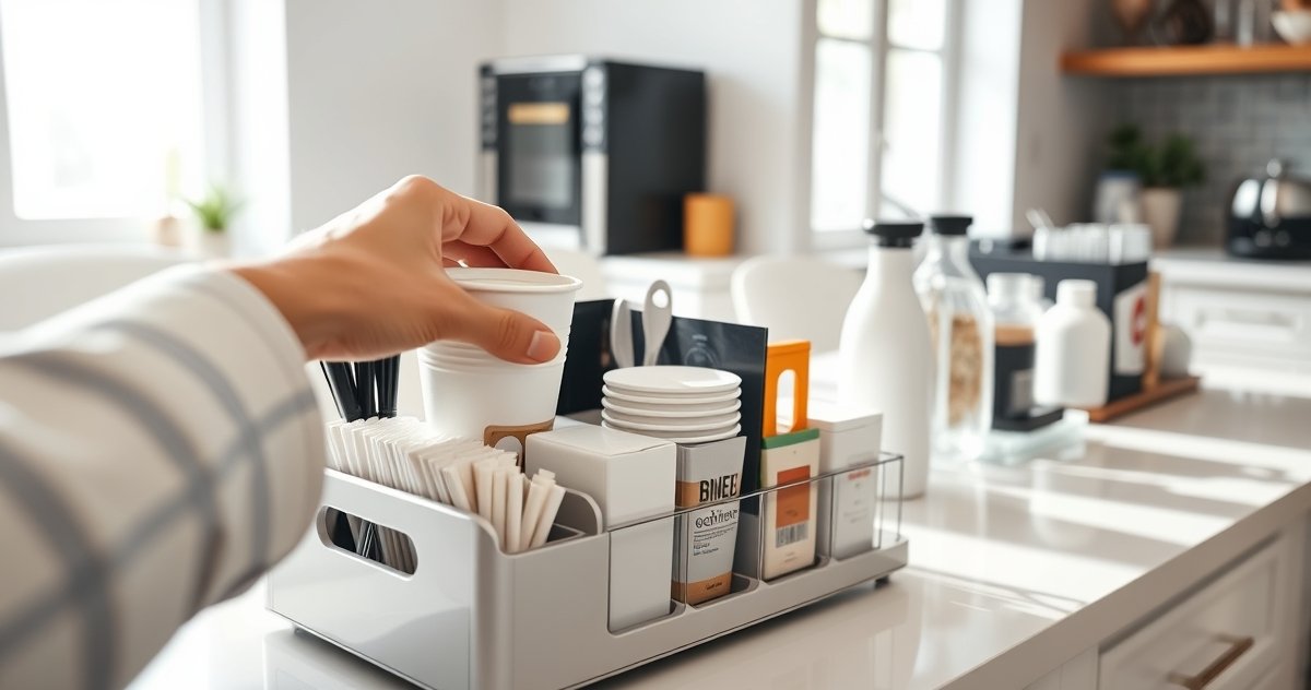 coffee organizer in action