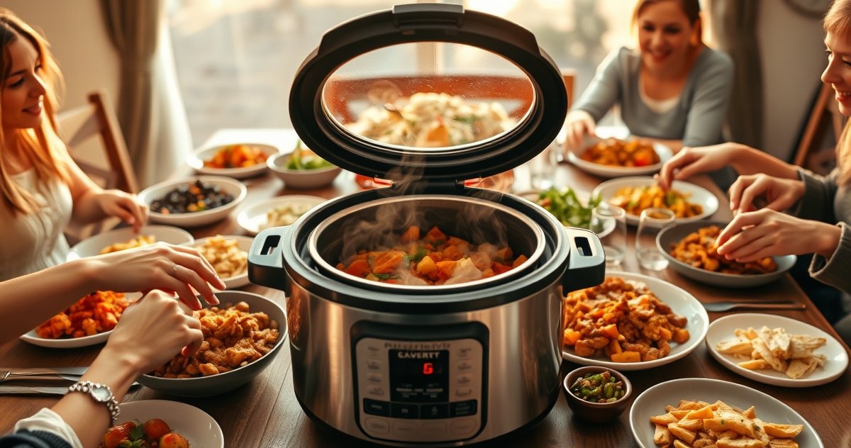 pressure cooker in action