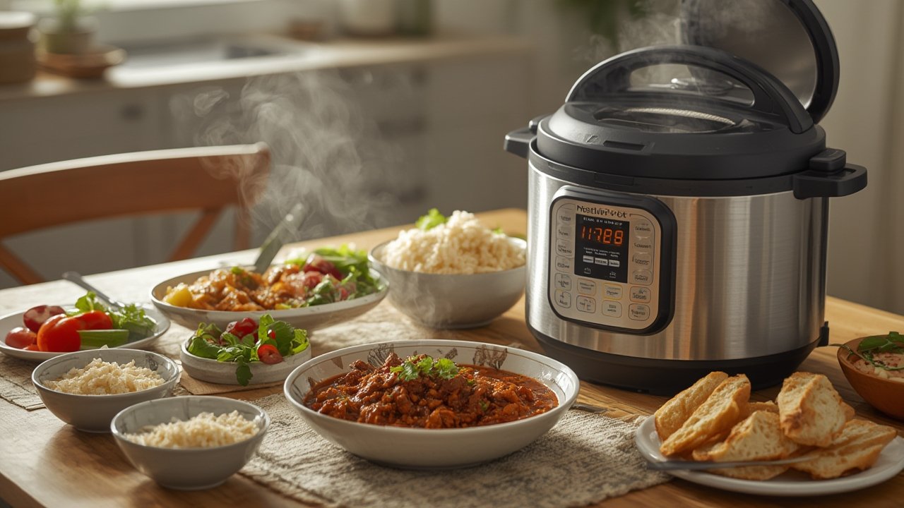 pressure cooker in action