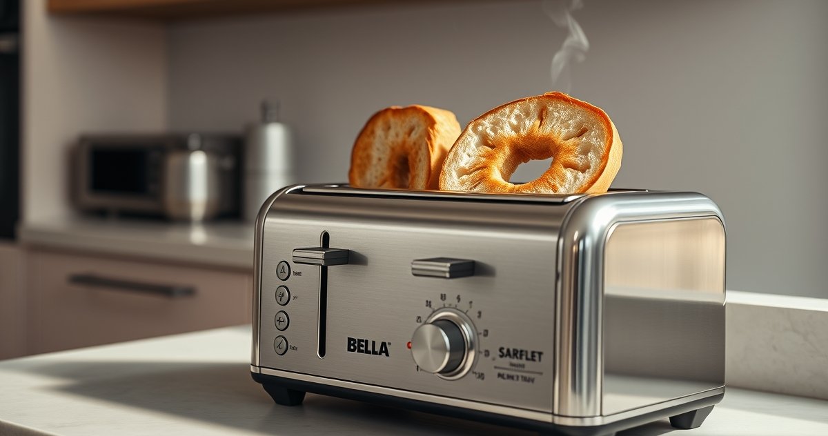 slim toaster in action