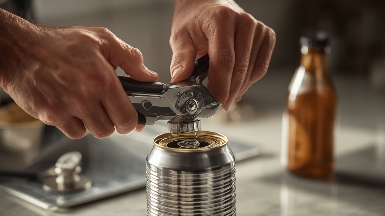 can opener in action