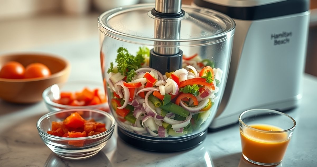 vegetable chopper in action