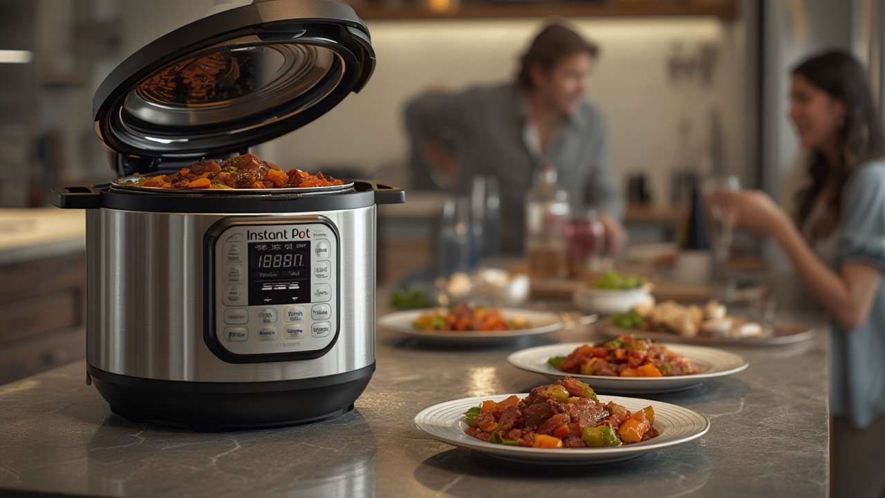 pressure cooker in action