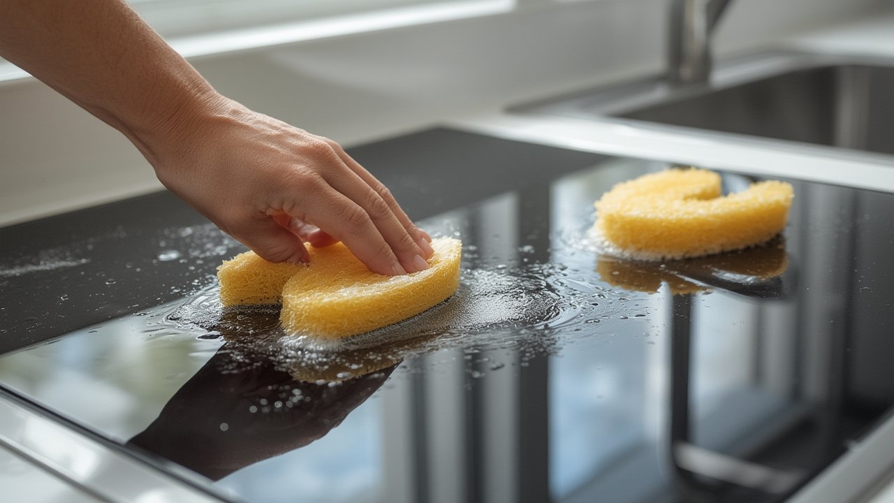 scrub sponge in action