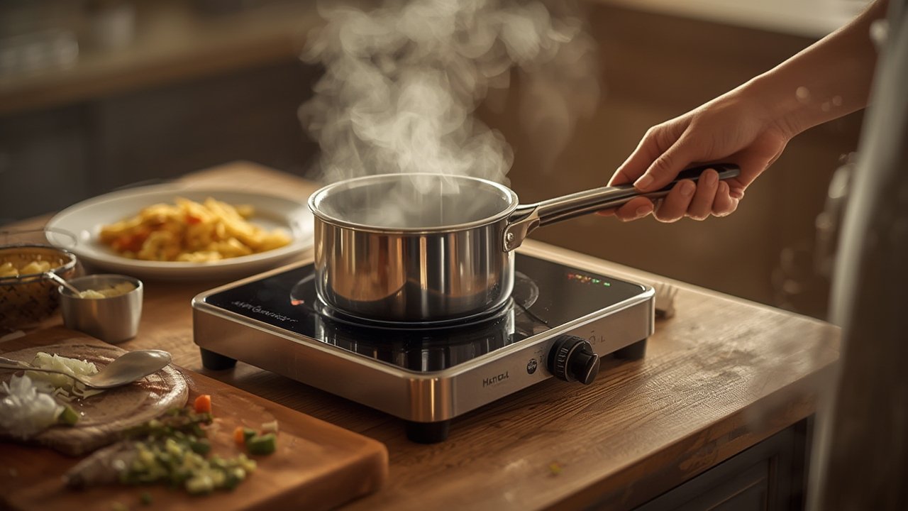 electric burner in action