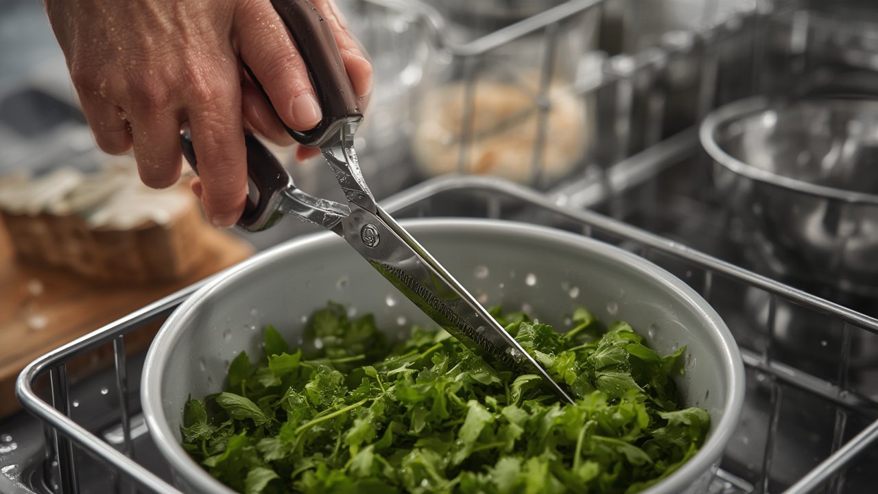 kitchen shears in action