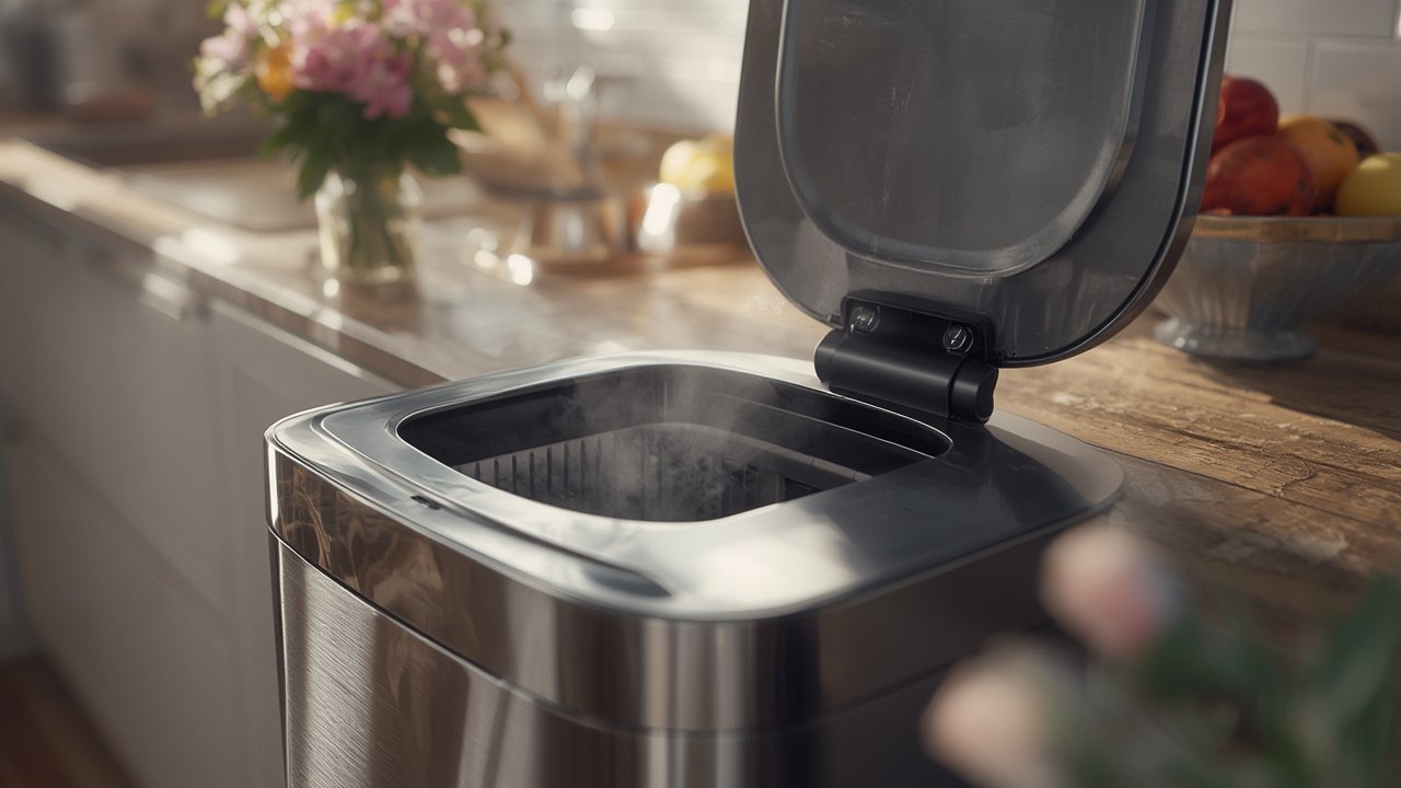 automatic trashcan in action