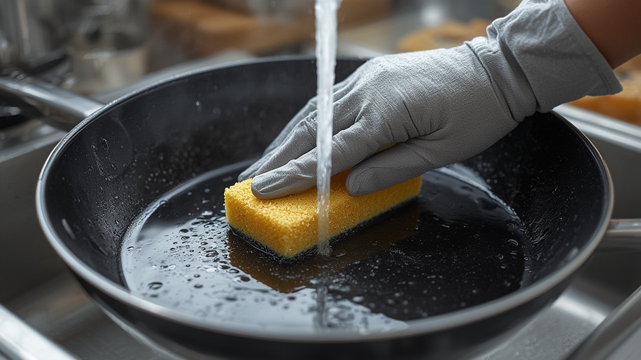 scrub sponge in action