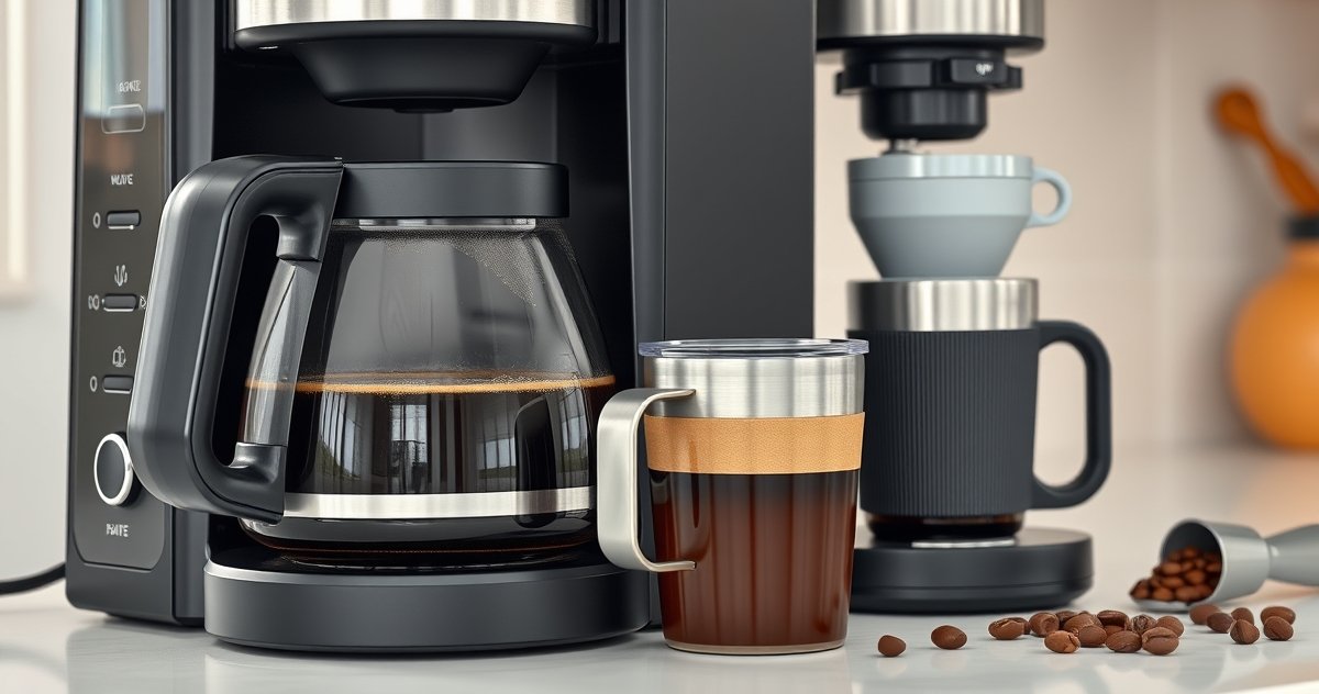 programmable coffeemaker in action