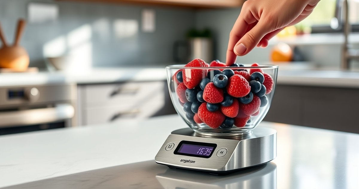 kitchen scale in action