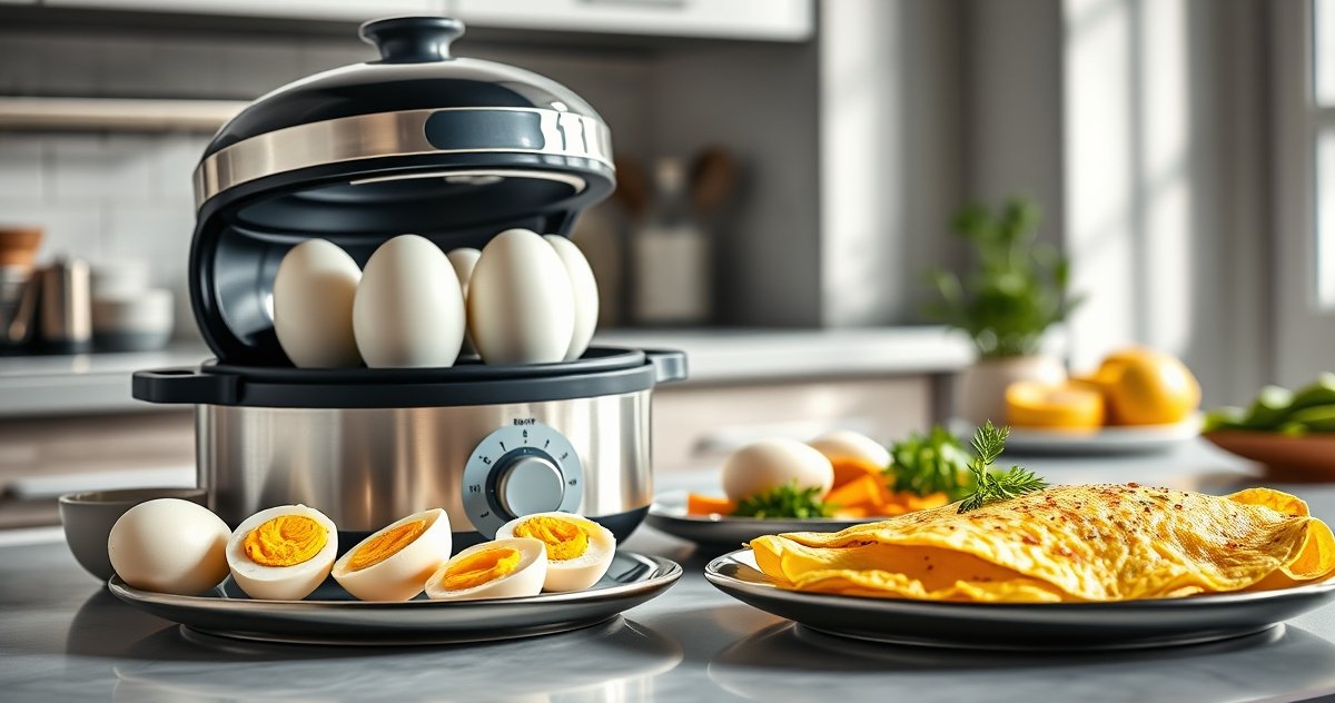 egg cooker in action