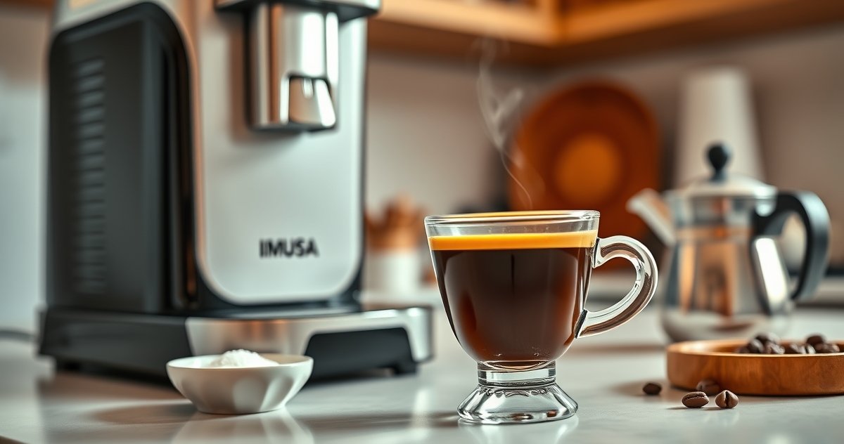 espresso maker in action