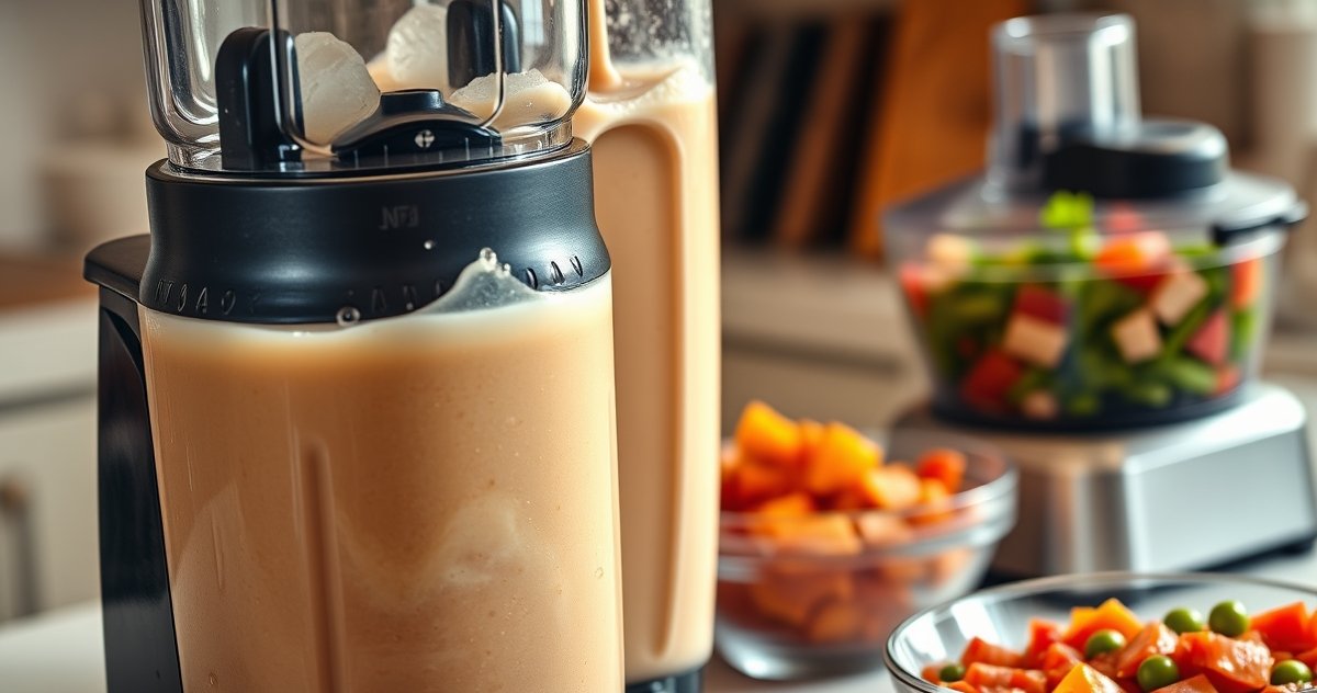 ninja blender in action