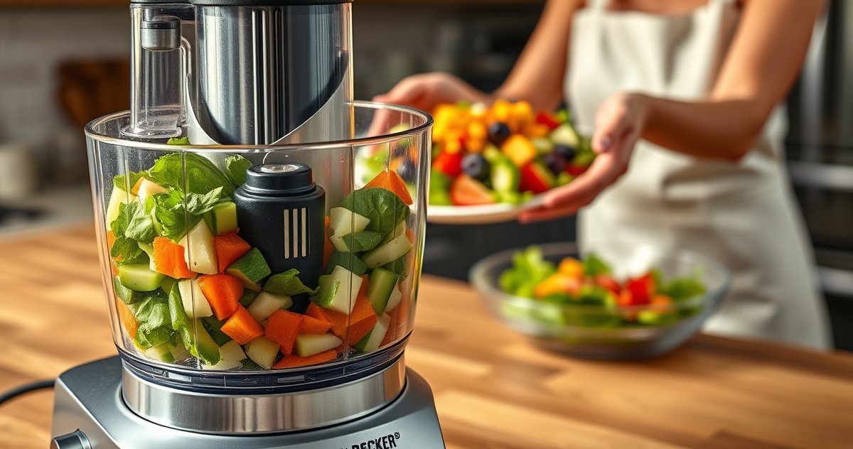 food processor in action