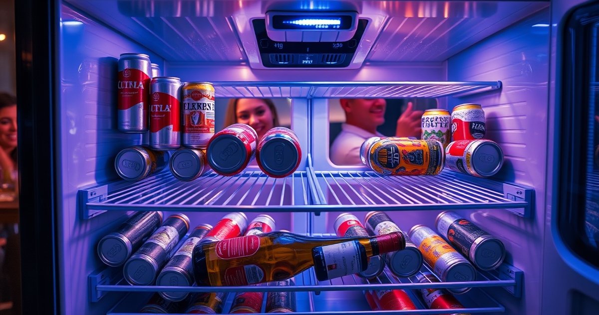 beverage refrigerator in action
