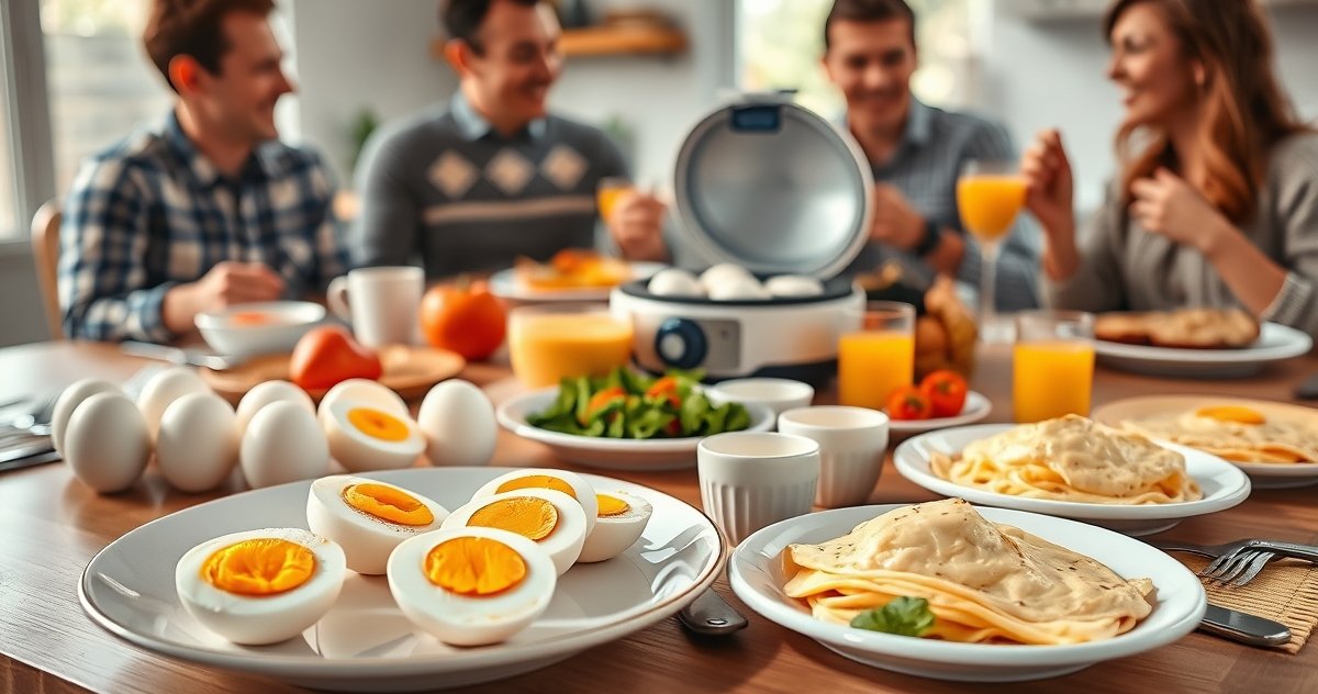 egg cooker in action