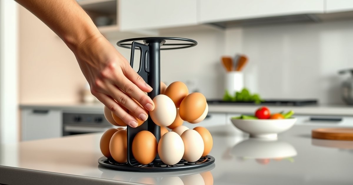 egg dispenser in action